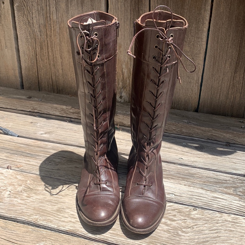 Via spiga Italian leather riding boots chocolate brown fall boot